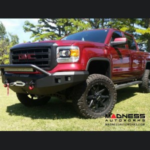 GMC Sierra 1500 Stealth Front Winch Bumper Pre-Runner Guard - Smittybilt XRC - Raw Steel WARN M12000 - (2014-2015)